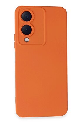 CepteToptan Vivo Y17S Kılıf Nano içi Kadife Silikon - Turuncu - DROPX8243-5333