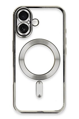 CepteToptan iPhone 16 Plus Kılıf Kross Magneticsafe Kapak - Gümüş - DROPX8738-7288