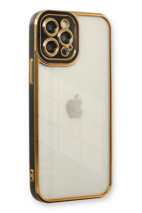 CepteToptan iPhone 12 Pro Max Kılıf Liva Lens Silikon - Siyah - DROPX9212-6021