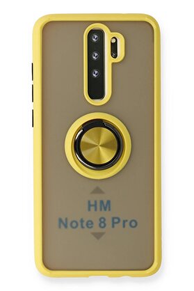 CepteToptan Xiaomi Redmi Note 8 Pro Kılıf Montreal Yüzüklü Silikon Kapak - Sarı - DROPX4626-7207