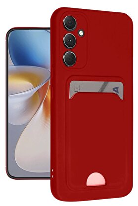 CepteToptan Samsung Galaxy S24 FE Kılıf Kelvin Kartvizitli Silikon - Kırmızı - DROPX5326-7348