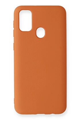 CepteToptan Samsung Galaxy A21S Kılıf Nano içi Kadife Silikon - Turuncu - DROPX7107-2080