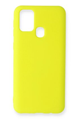 CepteToptan Samsung Galaxy A21S Kılıf Nano içi Kadife Silikon - Sarı - DROPX3265-4562