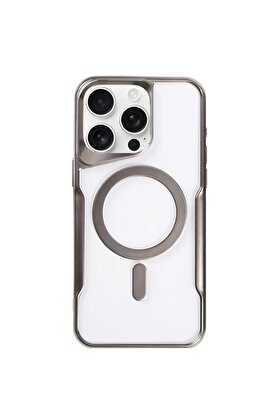 CepteToptan iPhone 11 Pro Max Kılıf Boyi Magsafe Silikon Kapak - Titan Gri - DROPX6081-4736