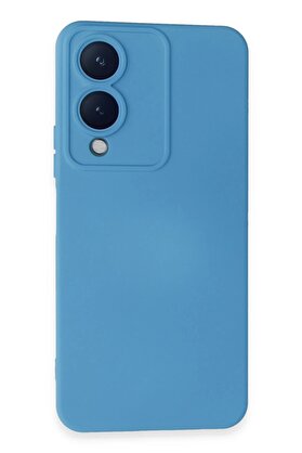CepteToptan Vivo Y17S Kılıf Nano içi Kadife Silikon - Mavi - DROPX4394-6202
