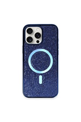 CepteToptan iPhone 16 Pro Kılıf Diamond Magsafe Kapak - Lacivert - DROPX7998-2248