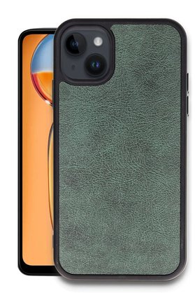 CepteToptan iPhone 15 Kılıf Aras Deri Kapak - Koyu Yeşil - DROPX5140-7346