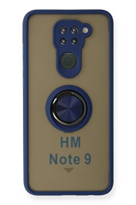 CepteToptan Xiaomi Redmi Note 9 Kılıf Montreal Yüzüklü Silikon Kapak - Lacivert - DROPX3660-1348