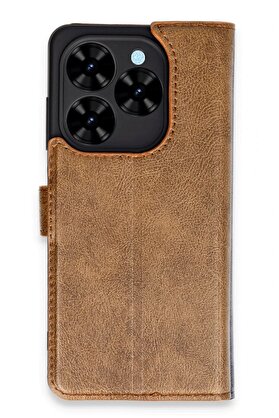 CepteToptan Tecno Spark Go 2024 Kılıf Trend S Plus Kapaklı Kılıf - Taba - DROPX3562-3186