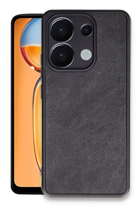 CepteToptan Xiaomi Redmi Note 13 Pro 5G Kılıf Aras Deri Kapak - Siyah - DROPX3905-6916