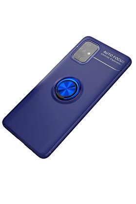 CepteToptan Samsung Galaxy M31S Kılıf Range Yüzüklü Silikon - Mavi - DROPX7233-3010