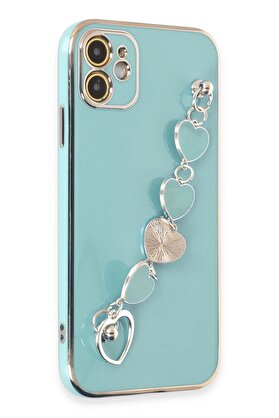 CepteToptan iPhone 12 Kılıf Esila Silikon - Su Yeşili - DROPX5636-8237