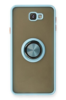 CepteToptan Samsung Galaxy J7 Prime Kılıf Montreal Yüzüklü Silikon Kapak - Buz Mavi - DROPX7077-7634