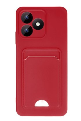 CepteToptan Realme Note 50 4G Kılıf Kelvin Kartvizitli Silikon - Kırmızı - DROPX1756-4234