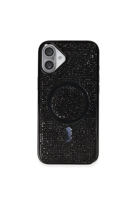 CepteToptan iPhone 16 Plus Kılıf Diamond Magsafe Kapak - Siyah - DROPX1997-7869
