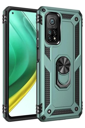 CepteToptan Xiaomi Mi 10T Pro Kılıf Sofya Yüzüklü Silikon Kapak - Yeşil - DROPX7101-9918