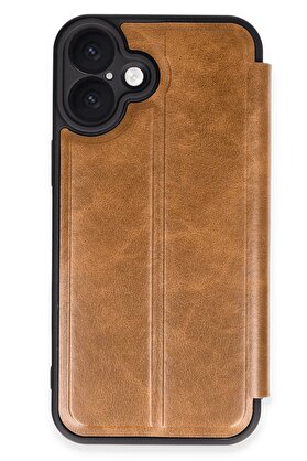 CepteToptan iPhone 16 Plus Kılıf Flip Cover - Taba - DROPX1565-6544