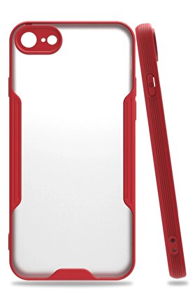 CepteToptan iPhone 7 Kılıf Platin Silikon - Kırmızı - DROPX5369-3964