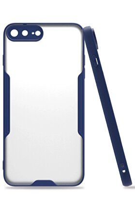 CepteToptan iPhone 7 Plus Kılıf Platin Silikon - Lacivert - DROPX7523-7420