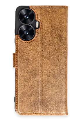 CepteToptan Realme C55 Kılıf Trend S Plus Kapaklı Kılıf - Taba - DROPX1269-6215