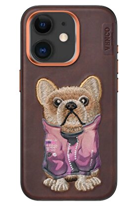 CepteToptan iPhone 11 Cute Desenli Kapak - Koyu Kahve - DROPX8696-9598