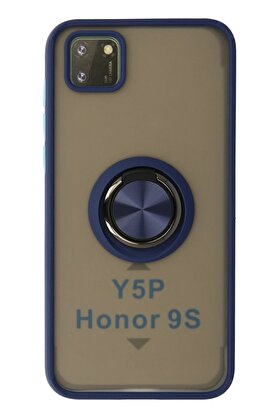 CepteToptan Huawei Y5P Kılıf Montreal Yüzüklü Silikon Kapak - Lacivert - DROPX5388-5242