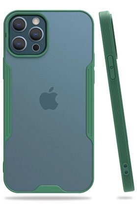 CepteToptan iPhone 12 Pro Max Kılıf Platin Silikon - Yeşil - DROPX2446-5339