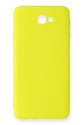 CepteToptan Samsung Galaxy J7 Prime Kılıf Nano içi Kadife Silikon - Sarı - DROPX6793-9537