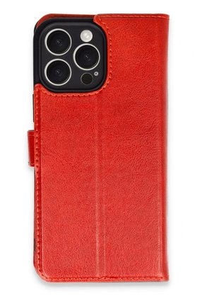 CepteToptan iPhone 16 Pro Max Kılıf Trend S Plus Kapaklı Kılıf - Kırmızı - DROPX7025-4238