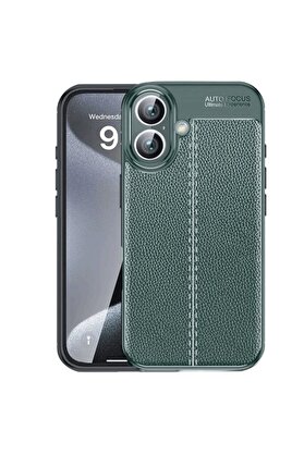 CepteToptan iPhone 16 Plus Kılıf Auto Focus Kapak - Koyu Yeşil - DROPX5837-1513