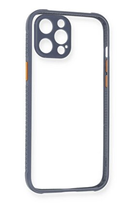 CepteToptan iPhone 12 Pro Kılıf Miami Şeffaf Silikon - Gri - DROPX3989-8913