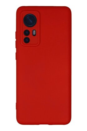 CepteToptan Xiaomi Mi 12 Kılıf Nano içi Kadife Silikon - Kırmızı - DROPX4892-4930