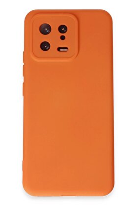 CepteToptan Xiaomi Mi 13 Kılıf Nano içi Kadife Silikon - Turuncu - DROPX2117-4446