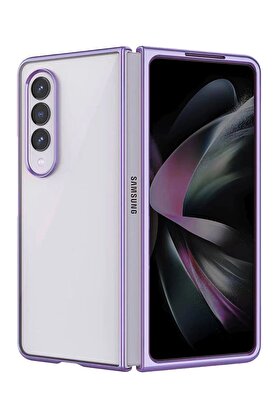 CepteToptan Samsung Galaxy Z Fold 4 Kılıf Fold Element Kapak - Mor - DROPX1838-9688