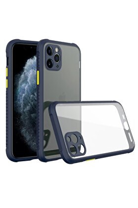CepteToptan iPhone 11 Pro Kılıf Miami Şeffaf Silikon - Lacivert - DROPX1279-5852