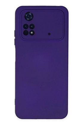 CepteToptan Xiaomi Poco M4 Pro 4G Kılıf Nano içi Kadife Silikon - Mor - DROPX7636-2948