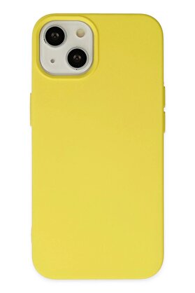 CepteToptan iPhone 14 Plus Kılıf Nano içi Kadife Silikon - Sarı - DROPX3780-7774