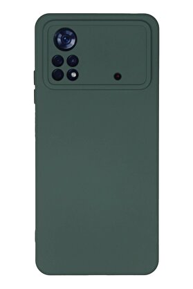 CepteToptan Xiaomi Poco X4 Pro 5G Kılıf Nano içi Kadife Silikon - Koyu Yeşil - DROPX4488-2828
