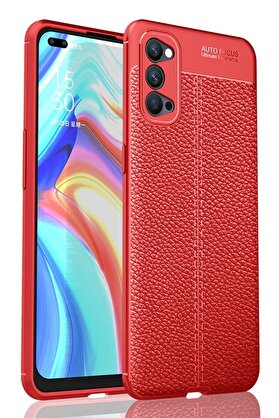 CepteToptan Oppo Reno 4 Kılıf Auto Focus Kapak - Kırmızı - DROPX9516-2557