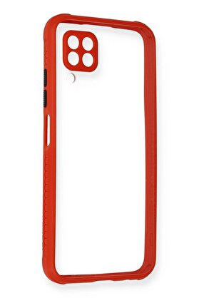 CepteToptan Huawei P40 Lite Kılıf Miami Şeffaf Silikon - Kırmızı - DROPX6517-1633