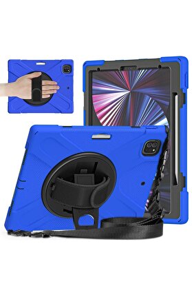 CepteToptan iPad Pro 12.9 (2020) Kılıf Amazing Tablet Kapak - Mavi - DROPX6263-8428