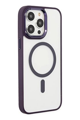 CepteToptan iPhone 13 Pro Kılıf Room Magneticsafe Silikon - Derin Mor - DROPX8876-7002