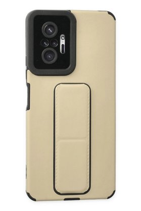 CepteToptan Xiaomi Redmi Note 10 Pro Kılıf Mega Standlı Silikon - Gold - DROPX7664-8165