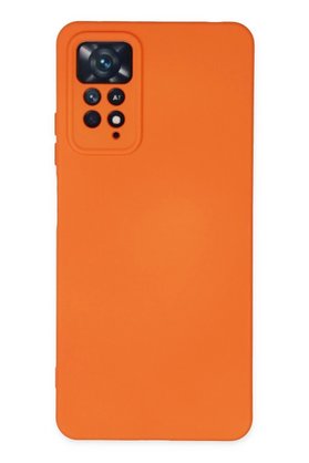 CepteToptan Xiaomi Redmi Note 11 Pro Kılıf Nano içi Kadife Silikon - Turuncu - DROPX4130-2310