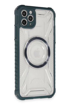 CepteToptan iPhone 11 Pro Max Kılıf Prag Magneticsafe Kapak - Koyu Yeşil - DROPX5861-6042