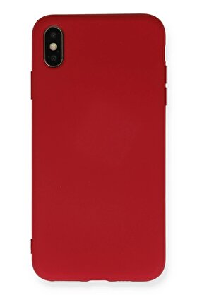 CepteToptan iPhone XS Max Kılıf Nano içi Kadife Silikon - Kırmızı - DROPX2916-5554