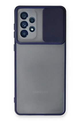 CepteToptan Samsung Galaxy A53 5G Kılıf Palm Buzlu Kamera Sürgülü Silikon - Lacivert - DROPX2198-8226