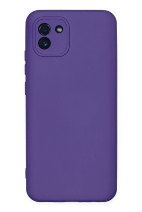 CepteToptan Samsung Galaxy A03 Kılıf Nano içi Kadife Silikon - Mor - DROPX6011-1047