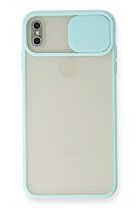 CepteToptan iPhone X Kılıf Palm Buzlu Kamera Sürgülü Silikon - Turkuaz - DROPX5291-8338