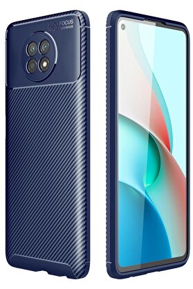 CepteToptan Xiaomi Redmi Note 9 5G Kılıf Auto Focus Karbon Kapak - Lacivert - DROPX1070-1012